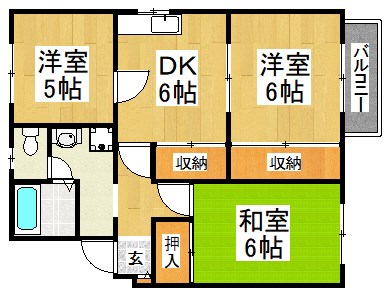 グレースハイツ A棟3DKcolor.jpg